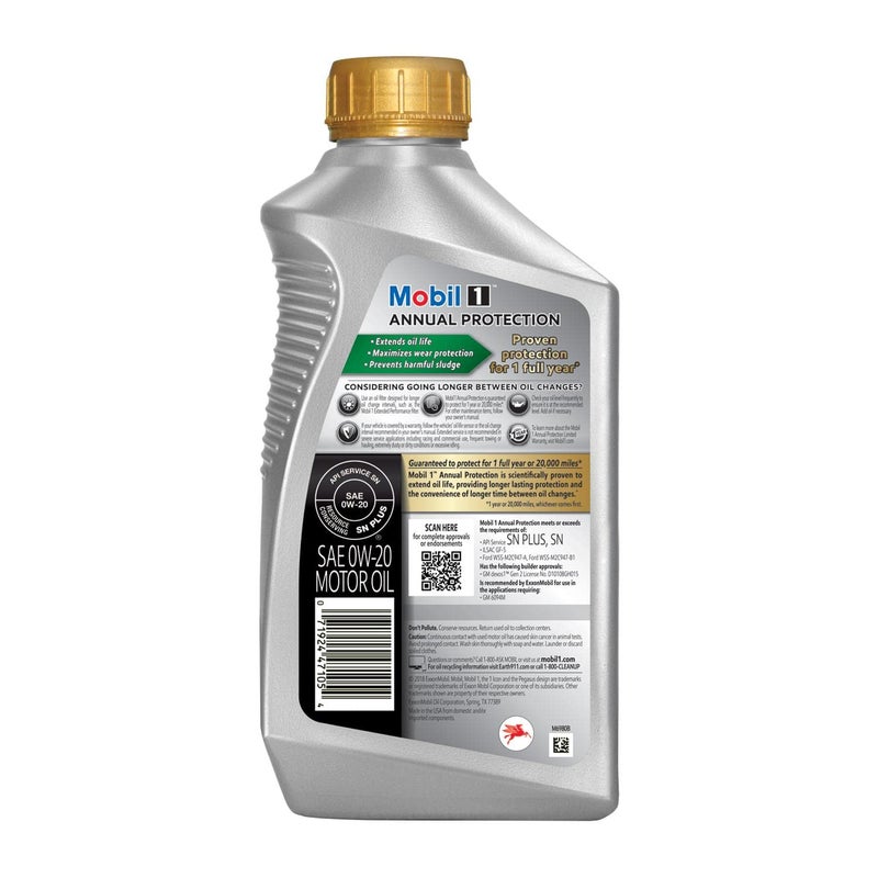 Mobil 1 Annual Protection 0W-20 Ultimate Full Synthetic Motor Oil, 1 Qt - Image 2